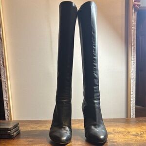 Jimmy Choo Black Over the Knee Boots Sleek Design